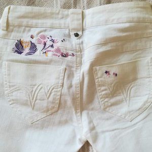 White Jeans w/ Embroidery